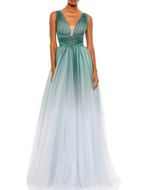 Mac Duggal Dresses & Skirts - Mac Duggal NWT Jade Blue Ombre Glitter Tulle Dress Style #20380 Size 0